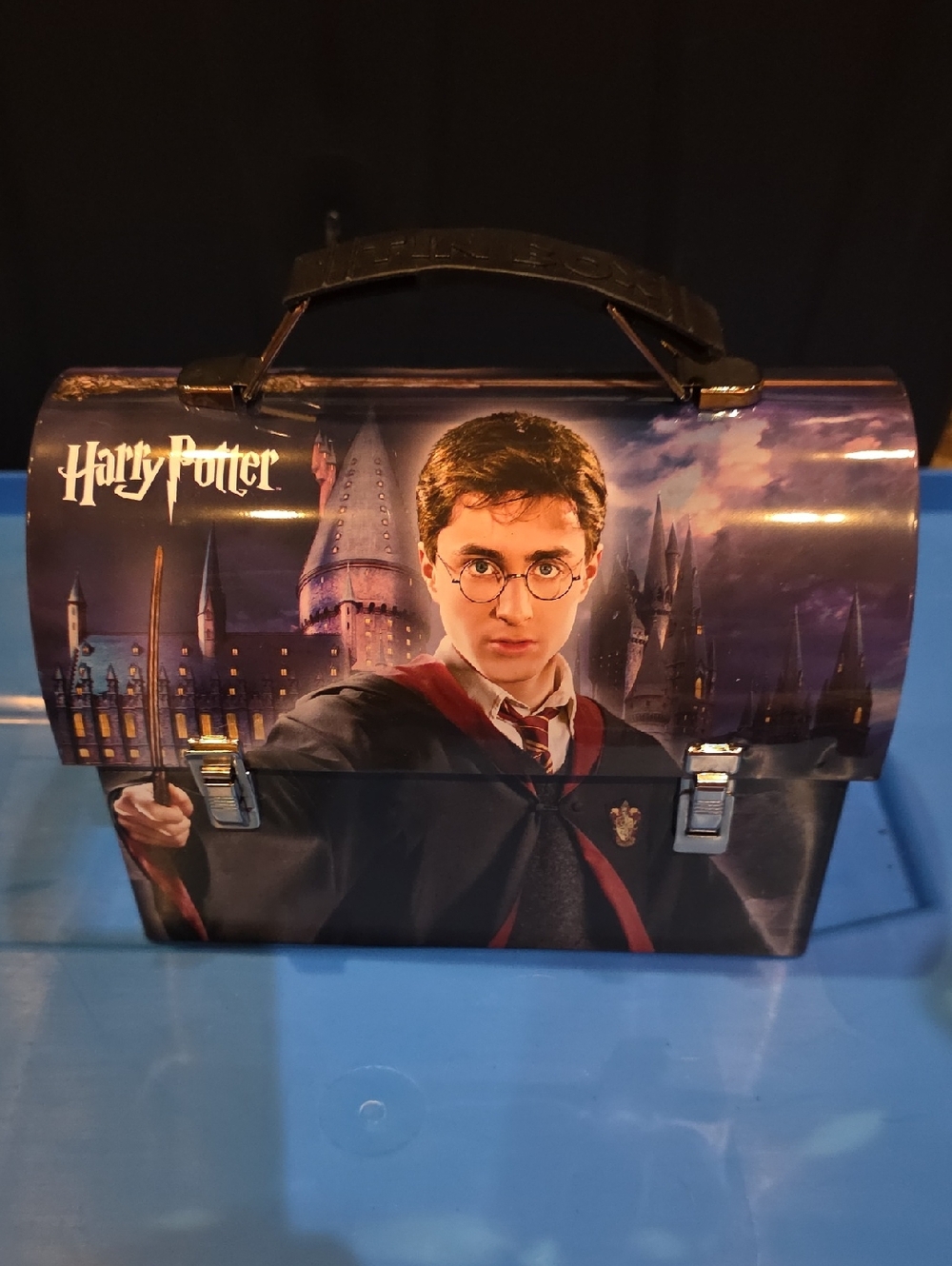 Warner Bros. Harry Potter Metal Toiletry/Lunch Box Bag - Navy & Black